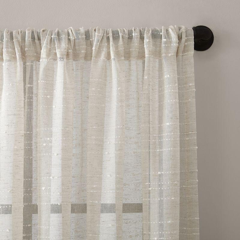 Linen Blend Sheer Rod Pocket Curtain Panel, 52" x 63"