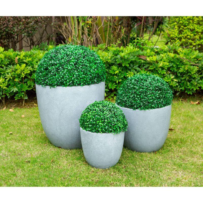 Set of 3 17" Kante Seamless Concrete Planters for Patio & Garden - Rosemead Home & Garden, Inc.
