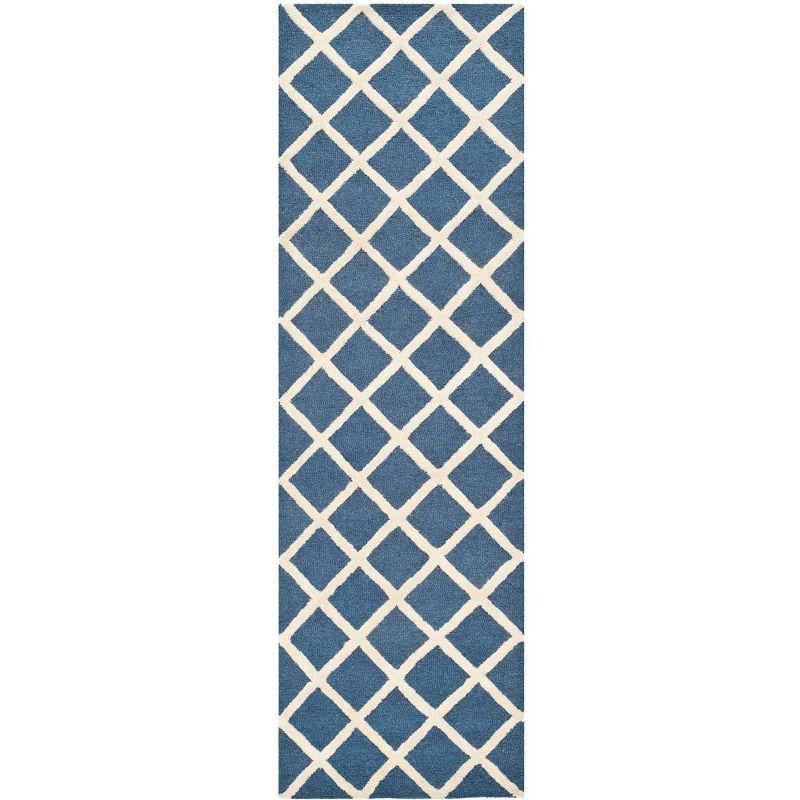 Cambridge CAM135 Hand Tufted Runner Rug  Navy / Ivory 2'-6" X 6' - Safavieh.