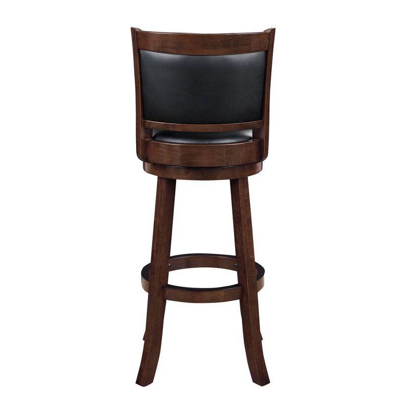 Boraam 34" Extra Tall Augusta Swivel Barstool Cappuccino Brown: Upholstered, Wood Frame, Fixed Height