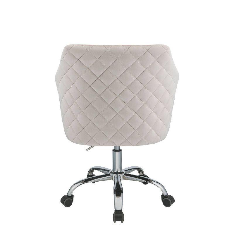 Cosgair Office Chair Champagne Velvet/Chrome - Acme Furniture: Swivel, Adjustable Height, Metal Frame