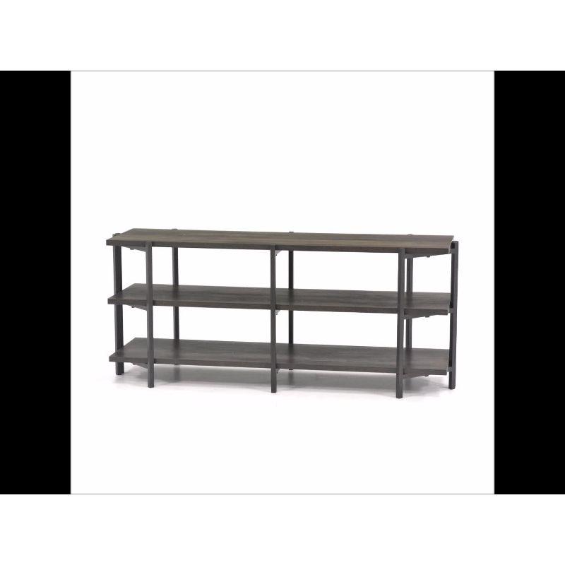 North Avenue TV Stand for TVs up to 54" Smoked Brown - Sauder: Durable Metal Frame, Open Shelving