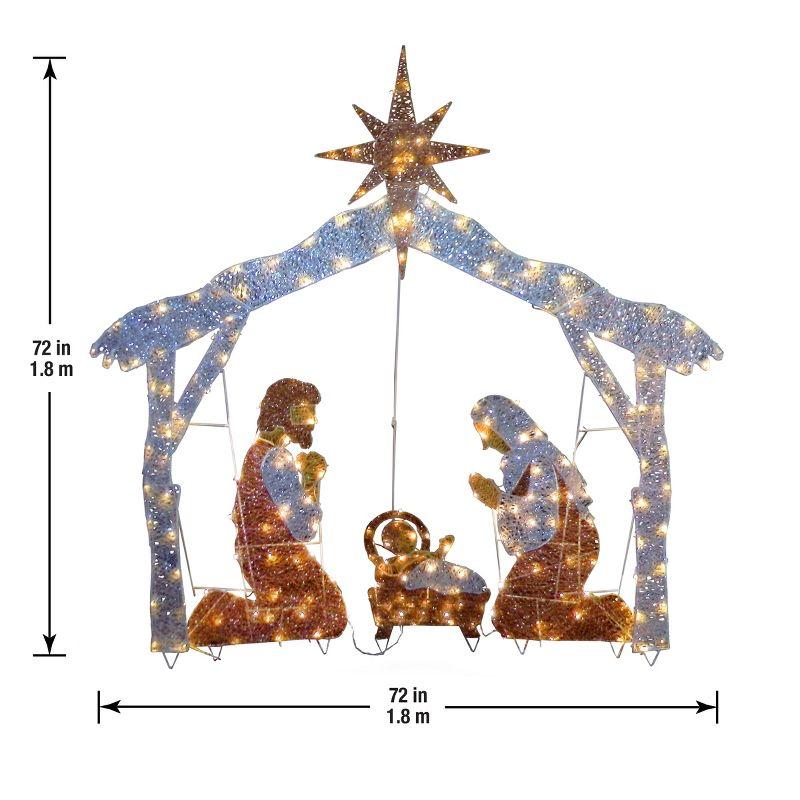 72" Pre-Lit Nativity Scene with Cool White LED Lights