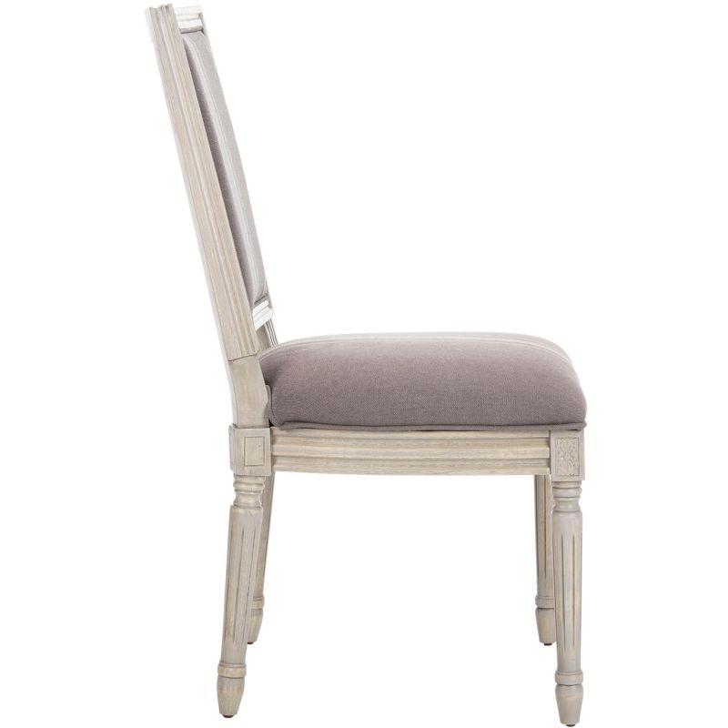 Elegant Transitional Grey Linen Upholstered Side Chair Set