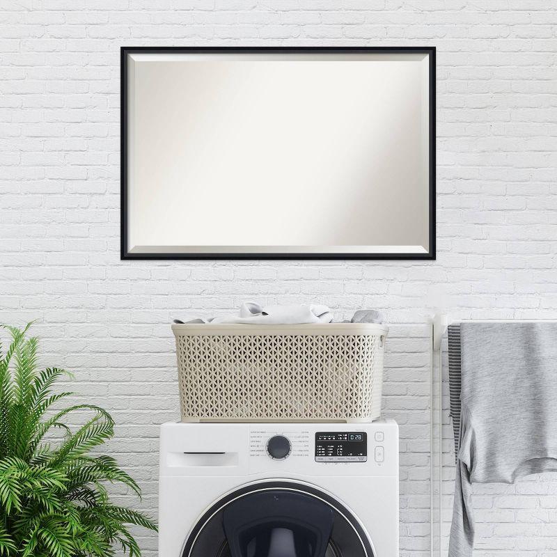 Amanti Art 37" x 25" Lucie Framed Bathroom Vanity Wall Mirror Black : Modern Rectangle, No Assembly Required