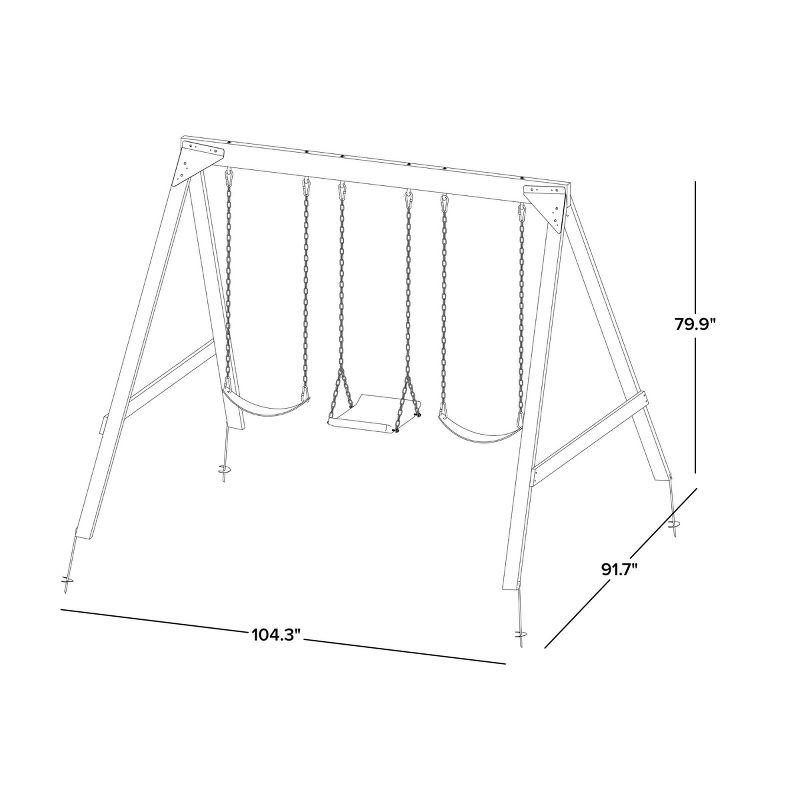 Sportspower Brighton Wood 2 Swings and 1 Bow Style Swing Set