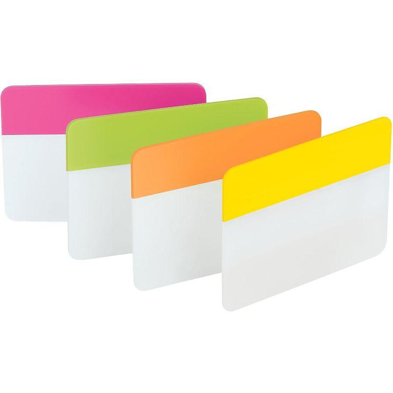 Post-it File Tabs 2 x 1 1/2 Solid Flat Assorted Bright 24/Pack 686PLOY