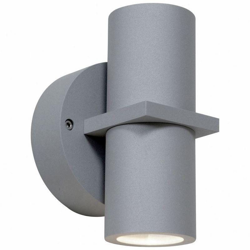 Satin Gray LED Wall Spotlight with Glass Shade