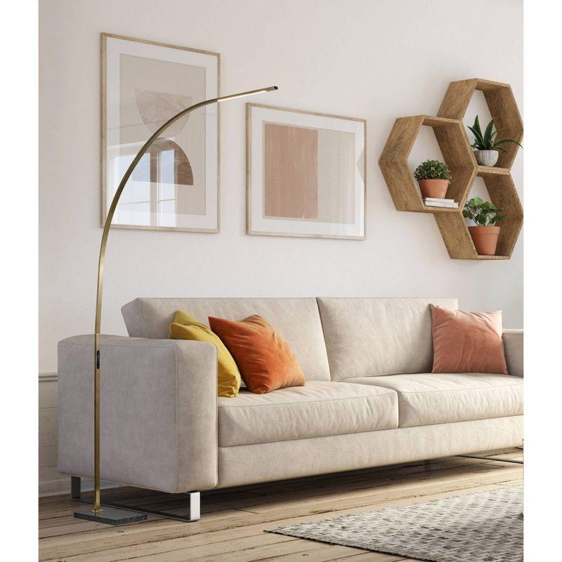 Sonic Arc Floor Lamp with Smart Switch Antique Brass (Includes LED Light Bulb) - Adesso: Modern Standing Illumination, ETL Listed, Touch Sensor