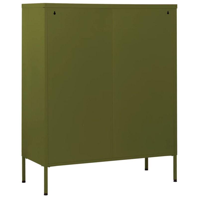 vidaXL Chest of Drawers Olive Green 31.5Inchx13.8Inchx40Inch Steel