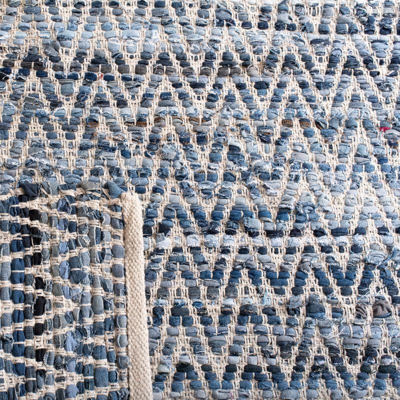 Montauk Blue Handwoven Cotton Flatweave Area Rug 5' x 8'