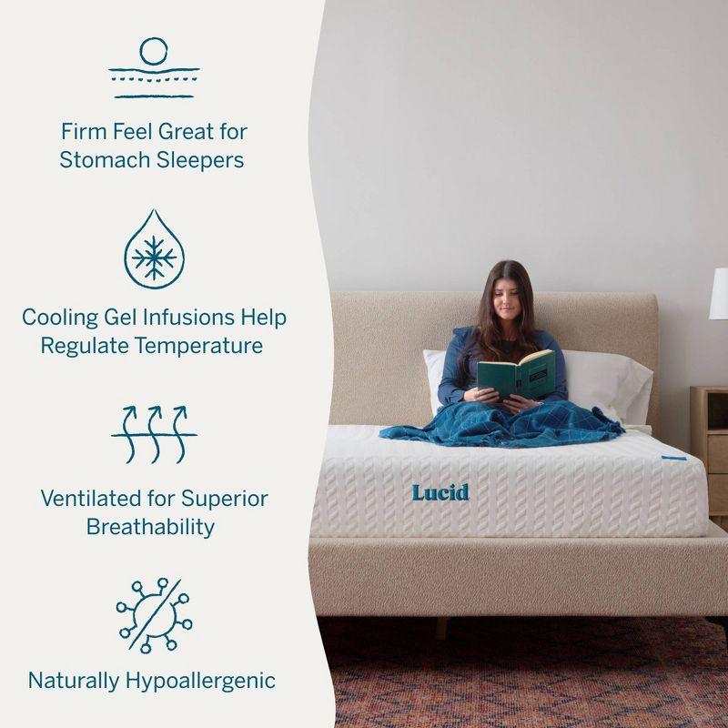 Lucid Comfort 10”Gel Memory Foam Mattress - Medium Firm Feel