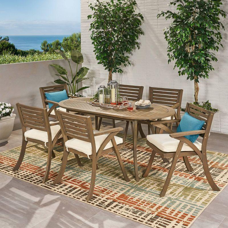 Rosecliff Heights Jon 7 Piece Dining Set with Cushions