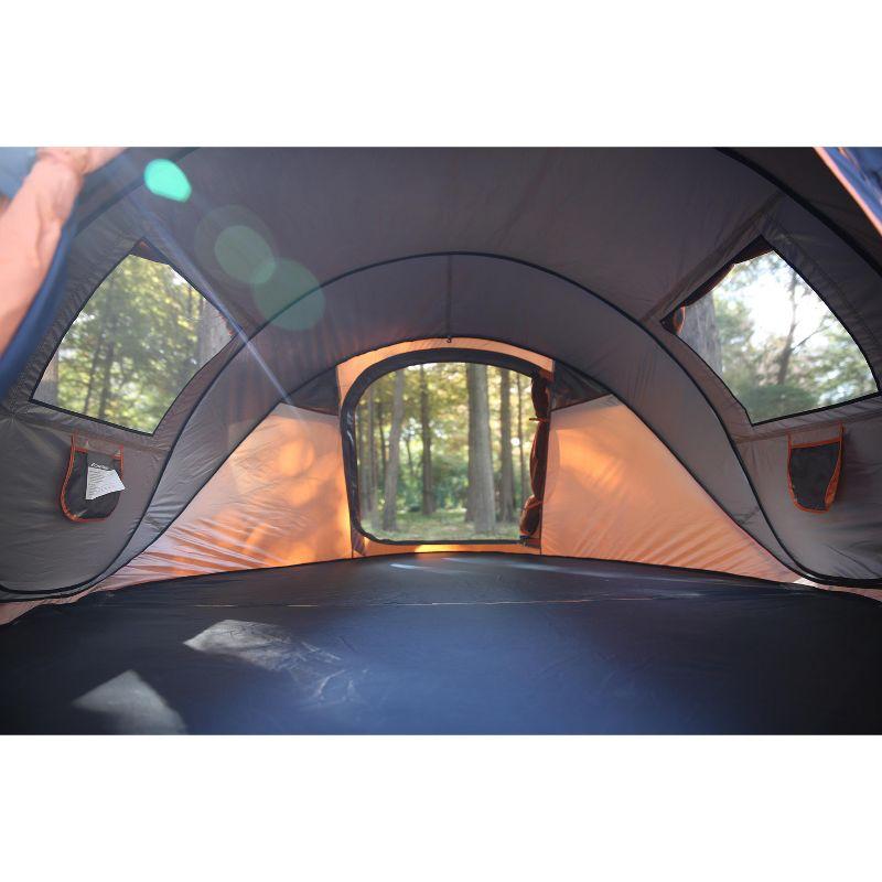 EchoSmile 4-Person Black and Orange Pop Up Camping Tent