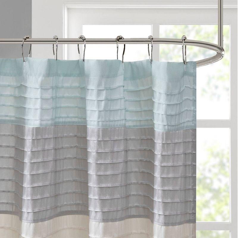 Amherst Striped Faux Silk Shower Curtain