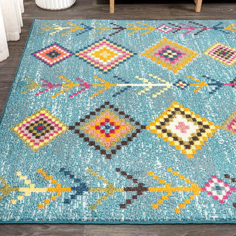 Moroccan Medallion 3' x 5' Multicolor Synthetic Area Rug