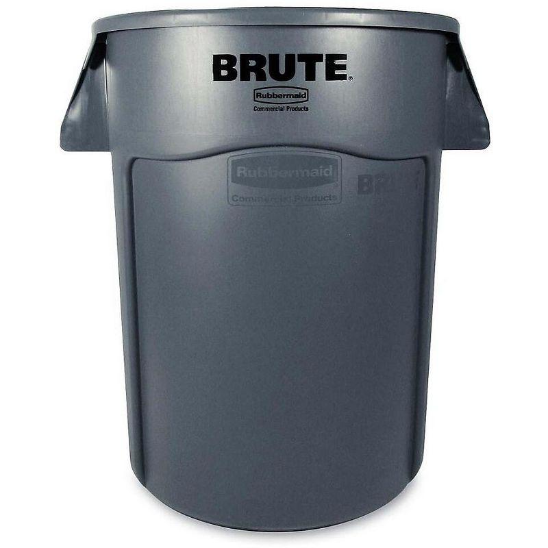 Gray 10-Gallon Round Plastic Commercial Garbage Receptacle