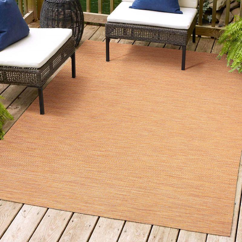 8'x10' Ethan Modern Flatweave Solid  Area Rug, Orange - JONATHAN Y