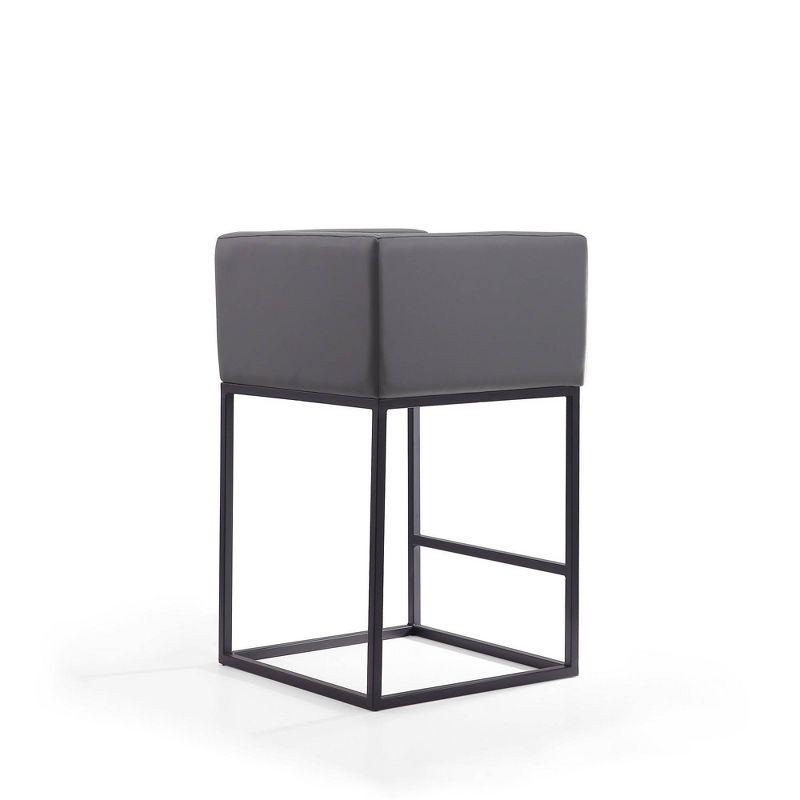 Modern Embassy 21'' Grey and Black Faux Leather Counter Stool