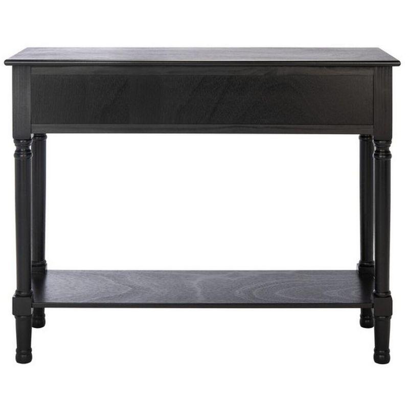 Landers Black Wood 2-Drawer Console Table with Storage