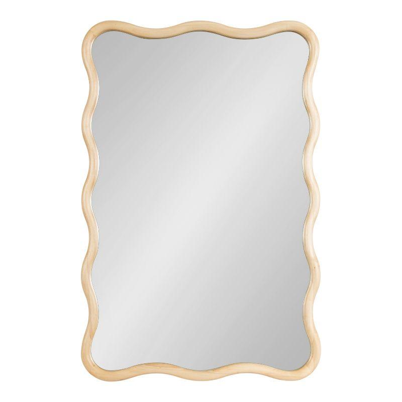 Kate & Laurel All Things Decor 24"x36" Talma Scalloped Rectangle Wall Mirror Natural