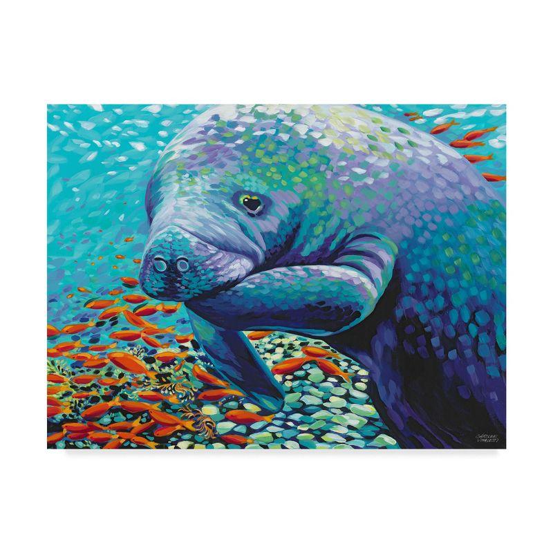 Vibrant Underwater Manatee Canvas Art for Kids, 18x24