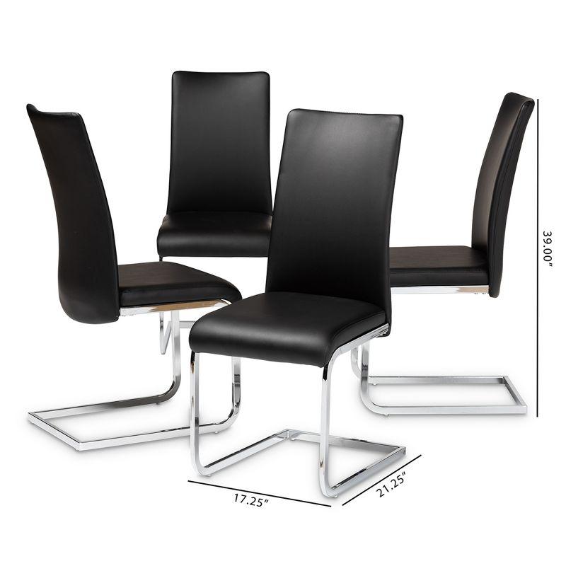 Cyprien Black Faux Leather Upholstered Parsons Dining Chairs - Set of 4