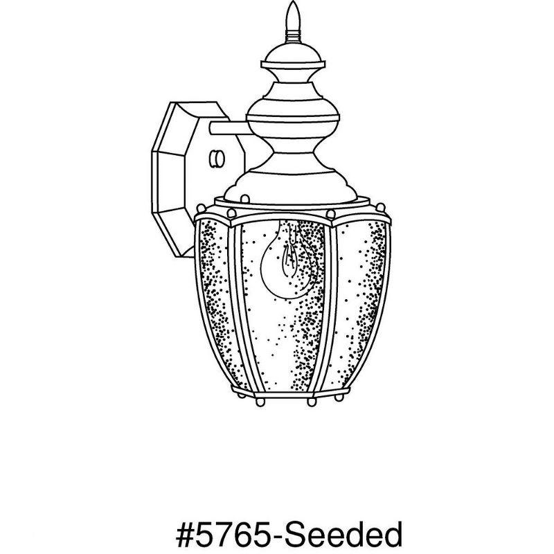 Progress Lighting Roman Coach 1-Light Medium Wall Lantern in Textured Black Aluminum with Seeded Glass Panels