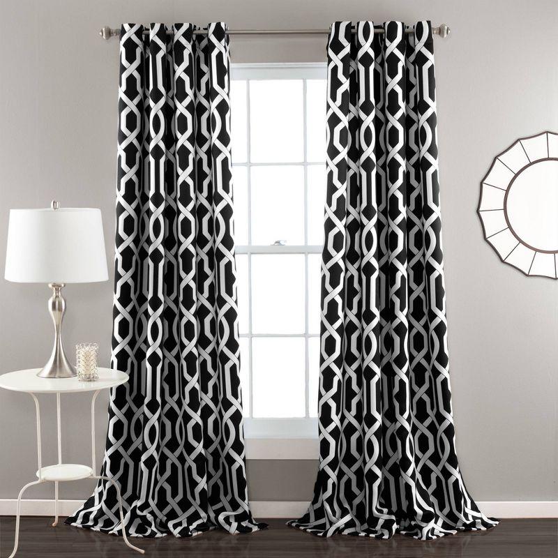 Lush Decor Trellis Polyester Room Darkening Curtain Pair (Set of 2)