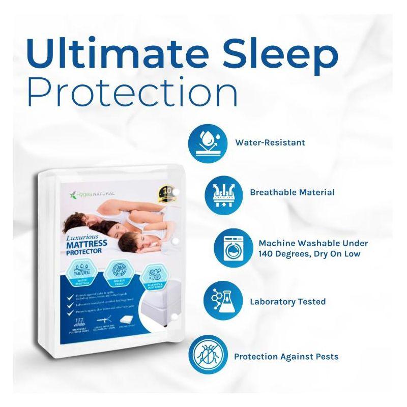 Hygea Natural Waterproof Zipper Mattress Protector Case Pack