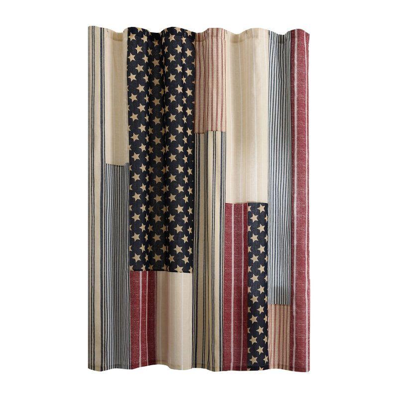 Modern Heirloom Americana Shower Curtain : Microfiber, Machine Washable, Non-Slip Backing