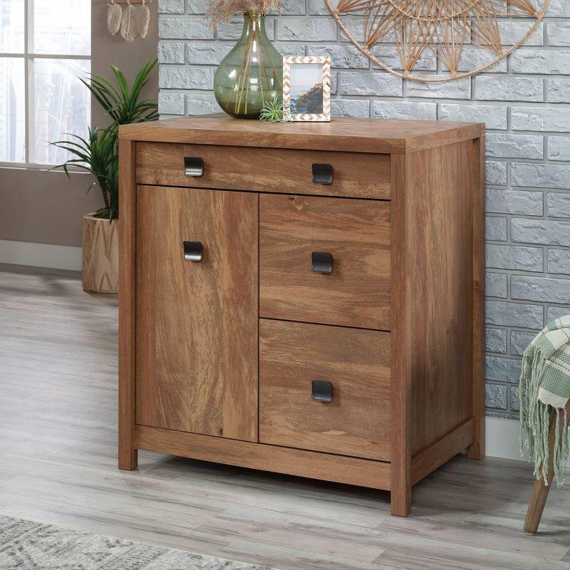 Small Cannery Bridge Credenza Sindoori Mango - Sauder: Laminated Office Cabinet with Drawers, Metal Hardware