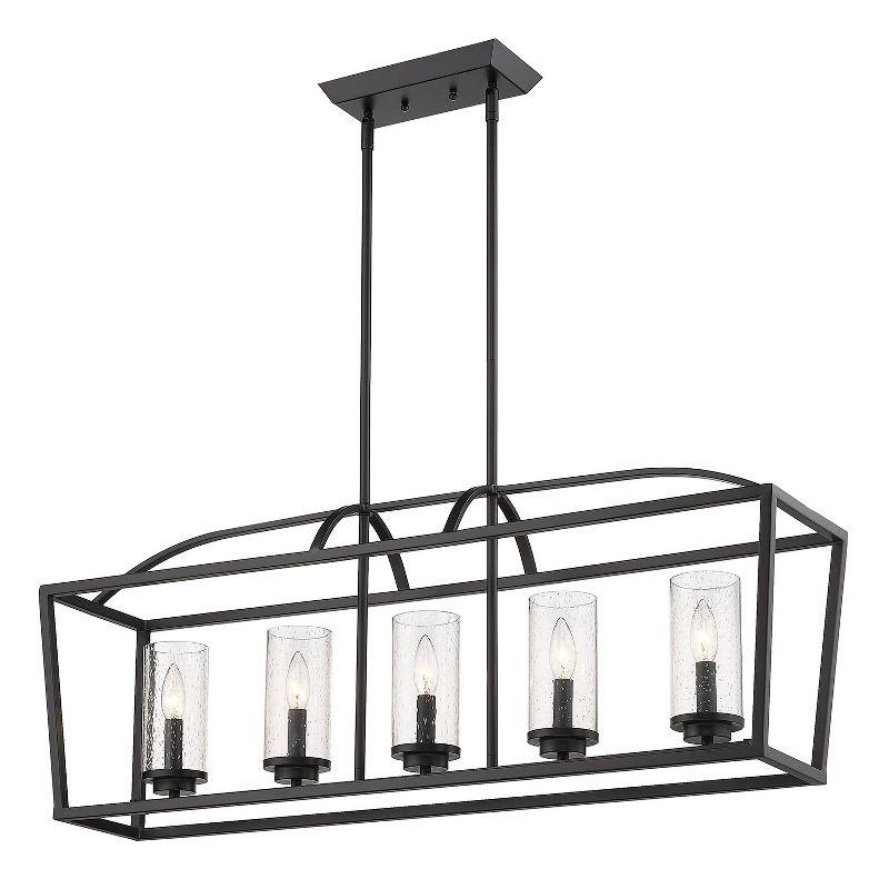 Mercer Matte Black Glass 5-Light Linear Pendant