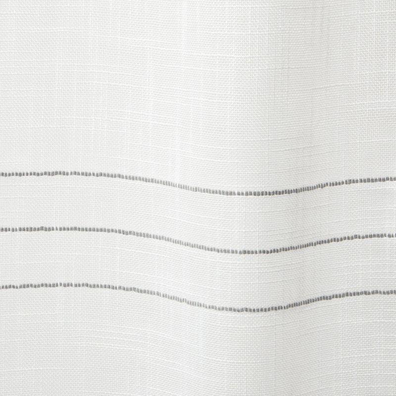 84"x54" Demi Light Filtering Curtain Panel with Tassels Gray - Exclusive Home: Stripe, Back Tab, Indoor Use, OEKO-TEX Certified
