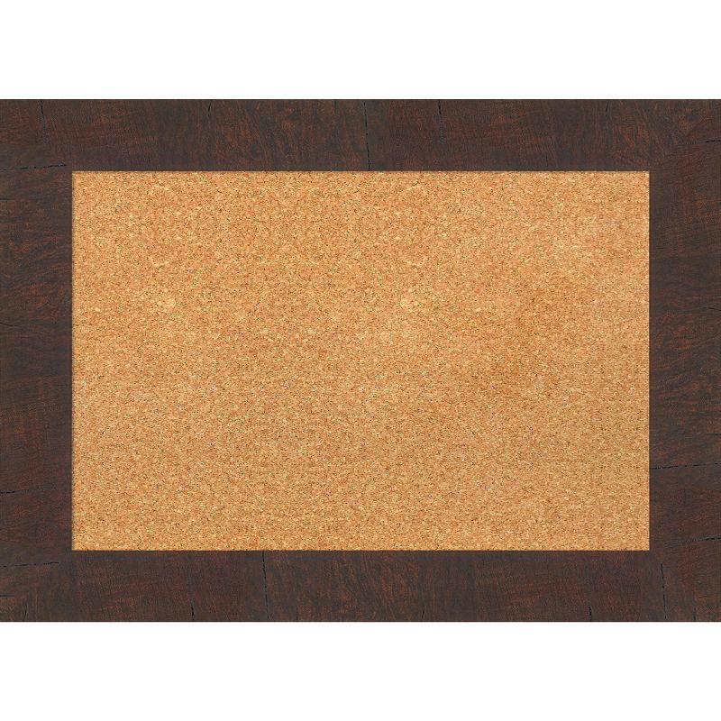 Amanti Art Natural Cork Board Framed Wildwood Brown Bulletin Board 29 in. x 21 in.