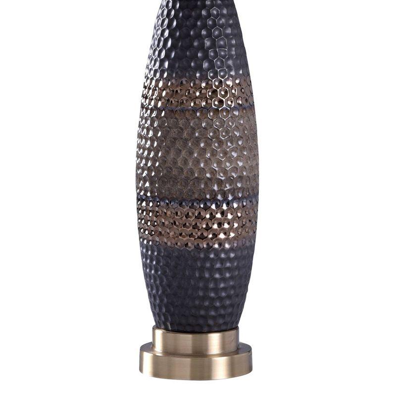 Laughlin Table Lamp Black/Brown/Silver - StyleCraft: Ceramic & Steel, No Assembly, UL Listed