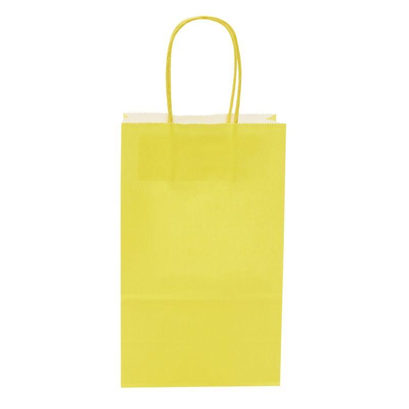 Blue Panda 25 Pack Small Paper Gift Bags with Handles for Party Favors, Bulk Shopping Merchandise Bags, Yellow