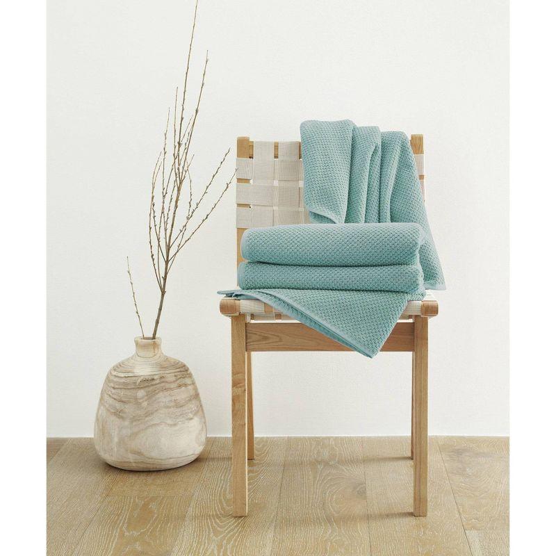 Seafoam Cotton Bamboo Honeycomb Weave Towel Set