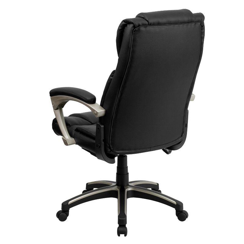 Flash Furniture Hansel High Back Folding Black LeatherSoft Executive Swivel Office Chair with Arms