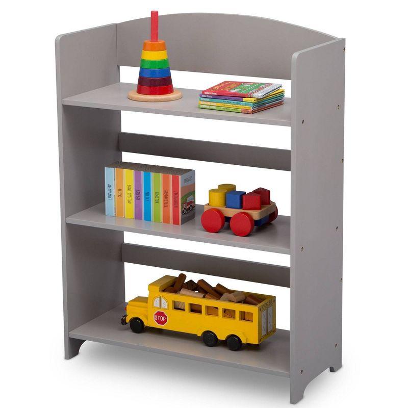 MySize Kids' Gray Wood 3-Shelf Bookcase for Easy Select and Organize