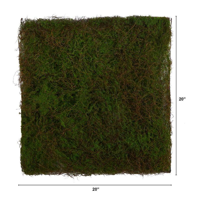 Elevated Serene Moss 20" Square Framed Artificial Wall Art