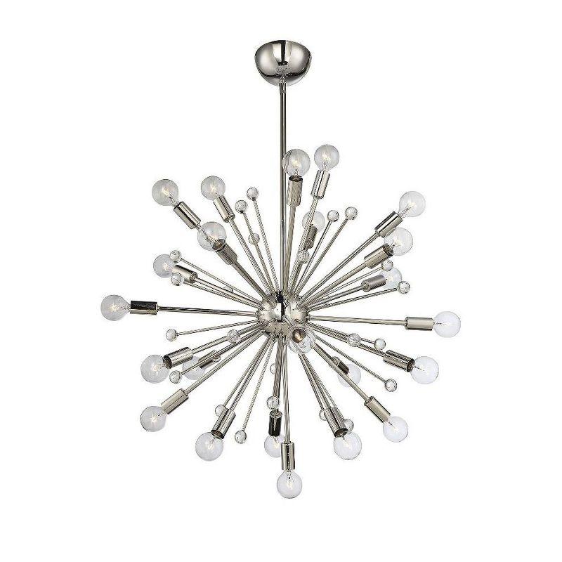 Galea Matte Black 24-Light Sputnik Chandelier with Glass Baubles