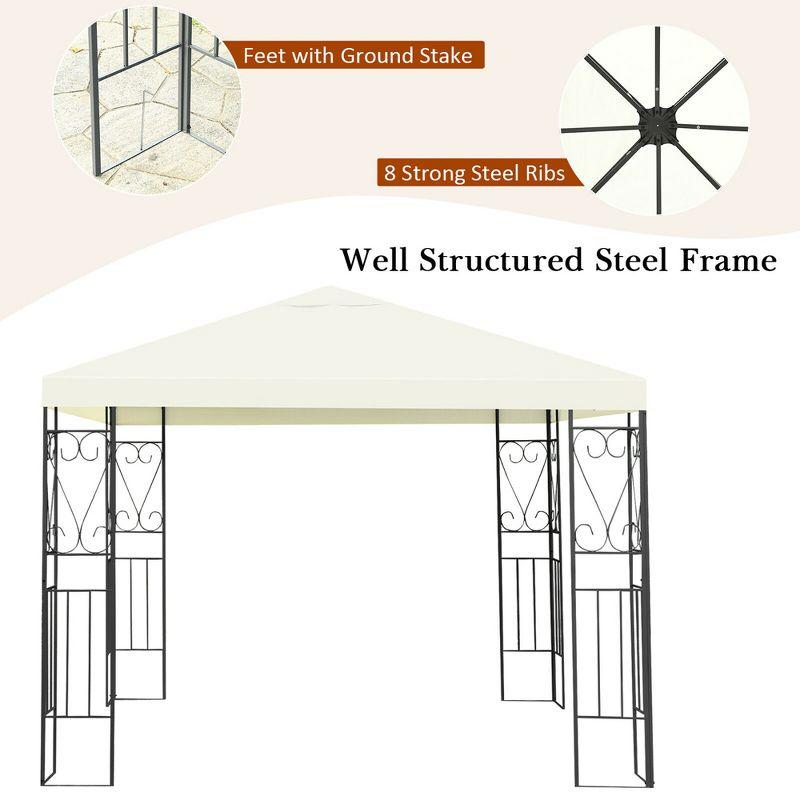 Costway 10'x10' Patio Gazebo Canopy Tent Steel Frame Shelter Patio Party Awning