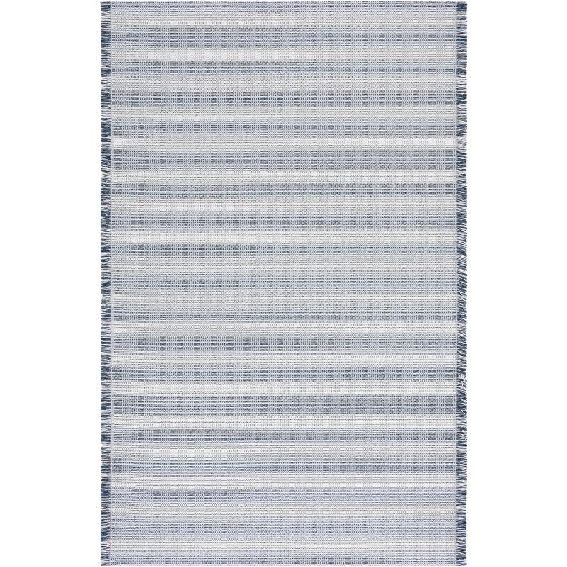 Ivory/Navy Augustine Boho-Mod 5' x 7' Flat Woven Area Rug