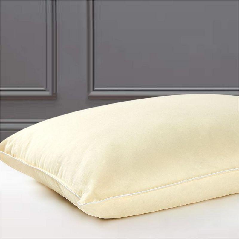 Cheer Collection Set of 2 Organic Kapok Bed Pillows with Breathable Cotton Shell - Yellow