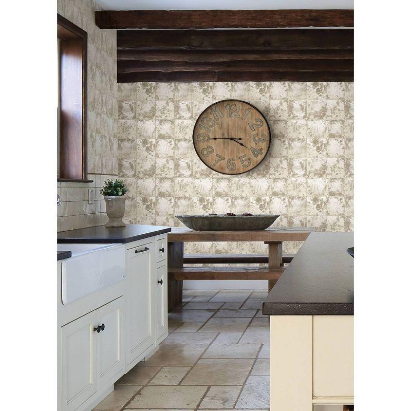 Brewster Peel and Stick 1pc Wallpaper Metal Sheet Silver