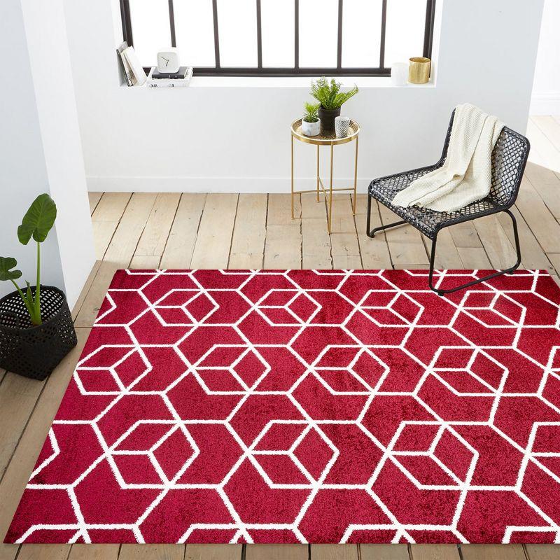 Tumbling Blocks Modern Geometric Area Rug - JONATHAN Y