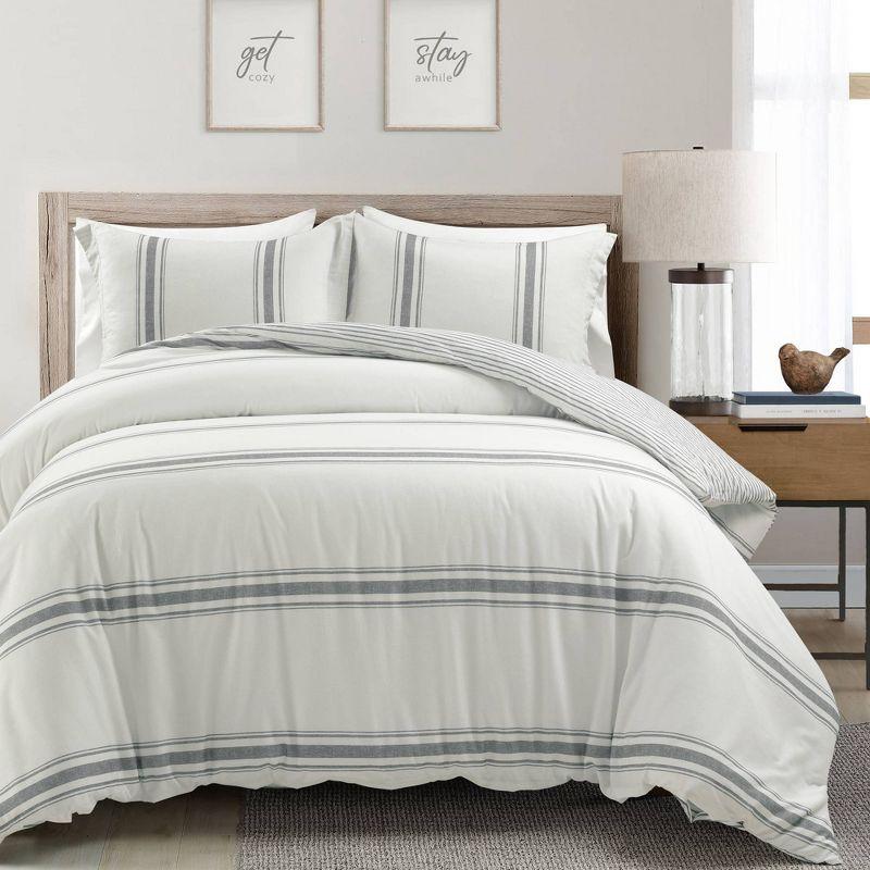 Standard Cotton 460 TC Reversible 3 Piece Duvet Cover Set