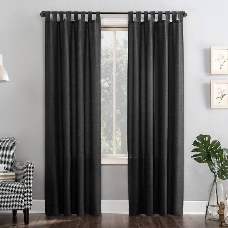 No. 918 Light Filtering Semi-Sheer Joshua Heathered Texture Tab Top Curtain Panel