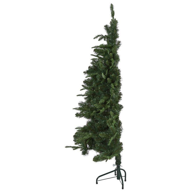 5ft Nearly Natural Pre-Lit LED Grand Teton Spruce Flat Back Artificial Christmas Tree Clear Lights